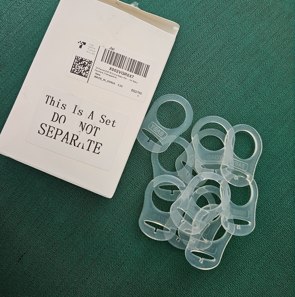11 Silicone Pacifier Clips - Picture 2 of 5